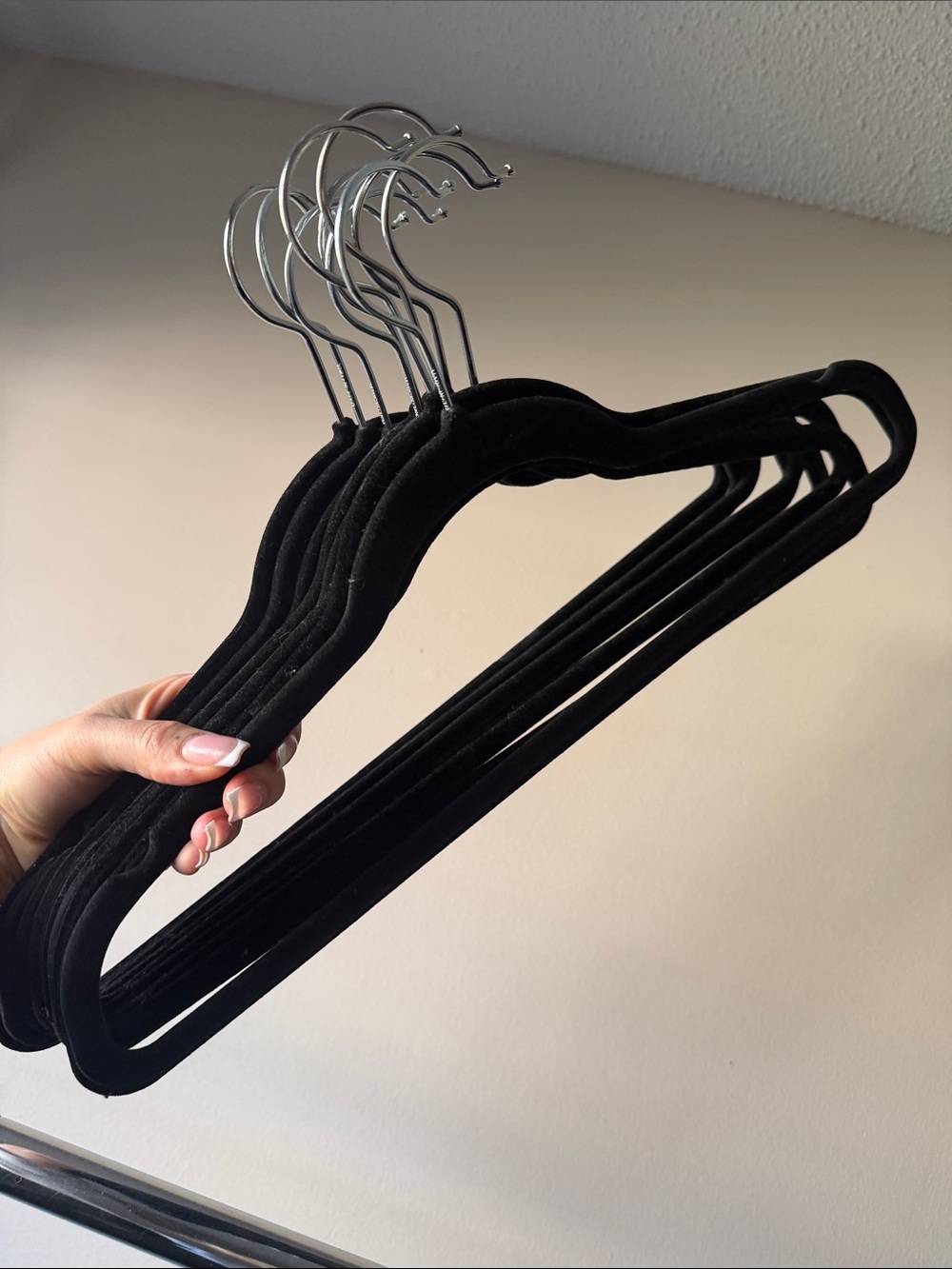 Set of 10 Black Velvet Clothes Hangers